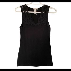 Ambiance black tank size small lace detail NWOT